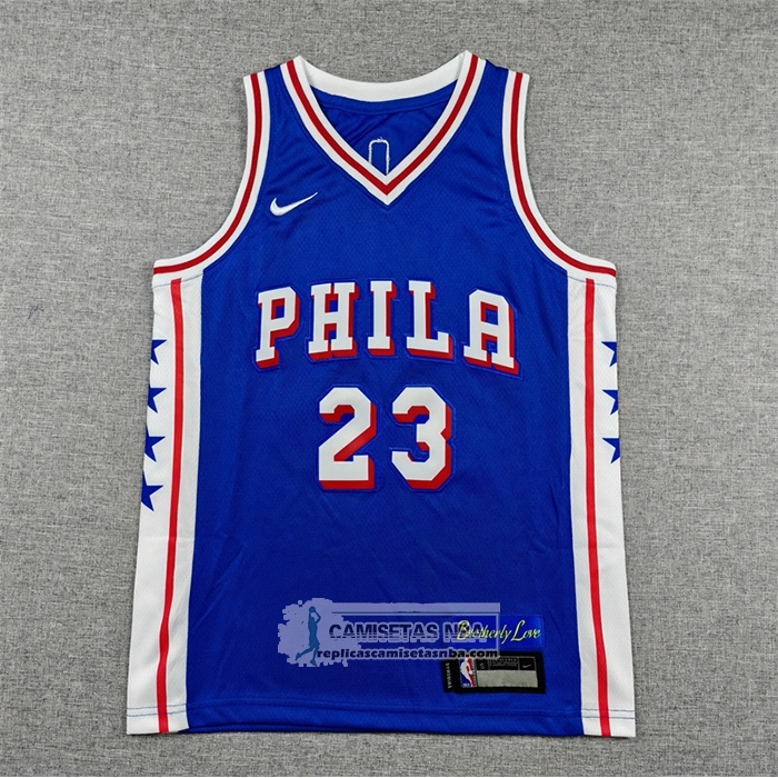 Camiseta Nino Philadelphia 76ers LeBron James NO 23 Icon 2025-26 Azul
